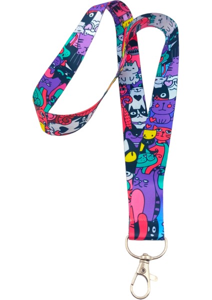 Ciccibiccishop Sevimli Kedicikler 25 Mm(Geniş) Boyun Askı Ipi