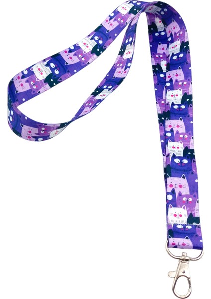 Ciccibiccishop Mor Sevimli Cat 25 Mm(Geniş) Boyun Askı Ipi