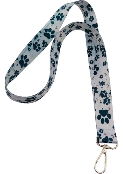 Ciccibiccishop Gri Zeminli Pati 25 Mm(Geniş) Boyun Askı Ipi