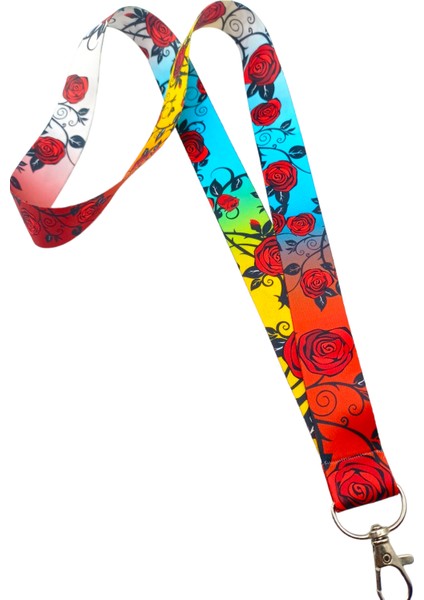 Ciccibiccishop Dikenli Gül 25 Mm(Geniş) Boyun Askı Ipi