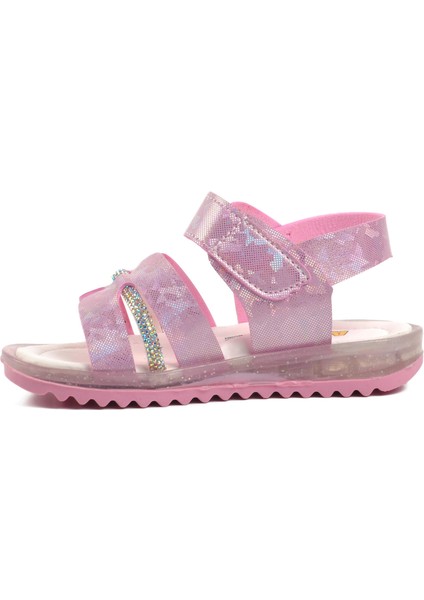 Arz 4222-B Pembe Simli Bebek Sandalet