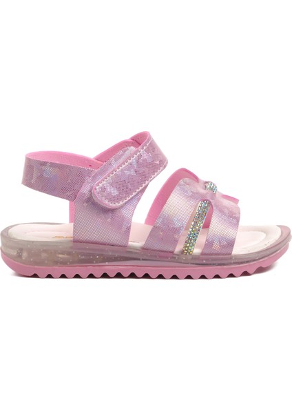 Arz 4222-B Pembe Simli Bebek Sandalet