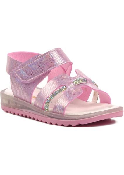 Arz 4222-B Pembe Simli Bebek Sandalet