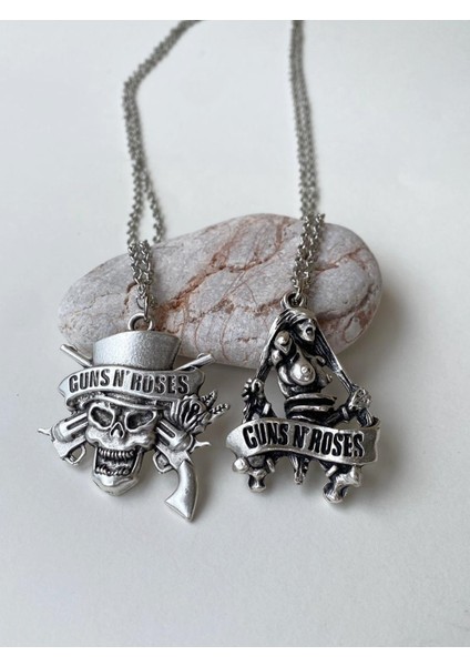 Guns'n Roses Kolye Rock 2li Bff Best Friends Zincir Kolye PYTKZNBFKL11