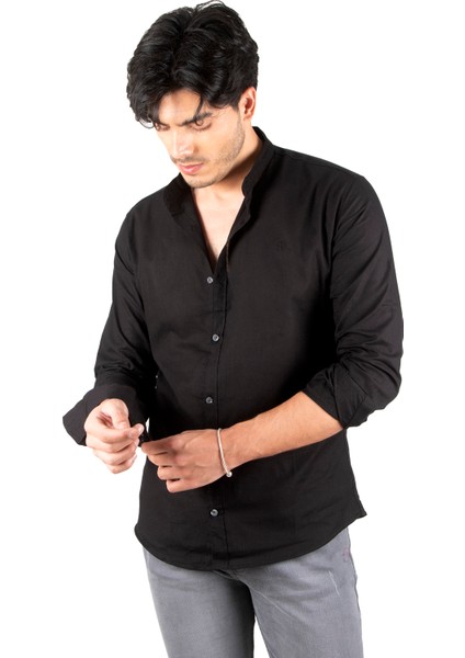 Çizgi Desenli Hakim Yaka Flamlı Keten Uzun Kollu Gömlek 2201895 indirimleri