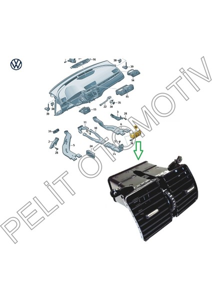 Pelit Otomotiv Passat cc Arka Konsol Havalandırma 3C0819203 / 3AA819203