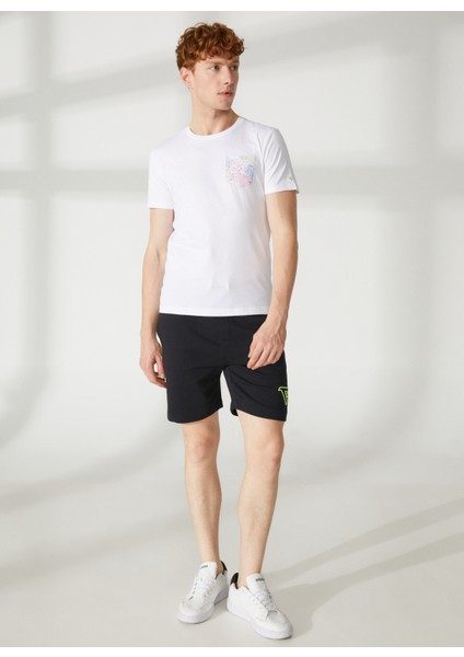 Bisiklet Yaka Beyaz Erkek T-Shirt FM23S26TGWHITE