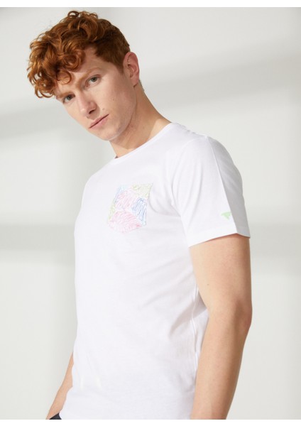 Bisiklet Yaka Beyaz Erkek T-Shirt FM23S26TGWHITE fiyatları