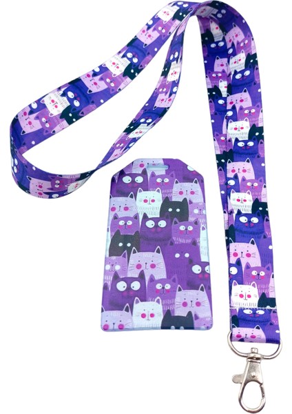 Ciccibiccishop Kediler-Dostluk Boyun Askı Ipi ve Silikon Dikey Kart Tutucu