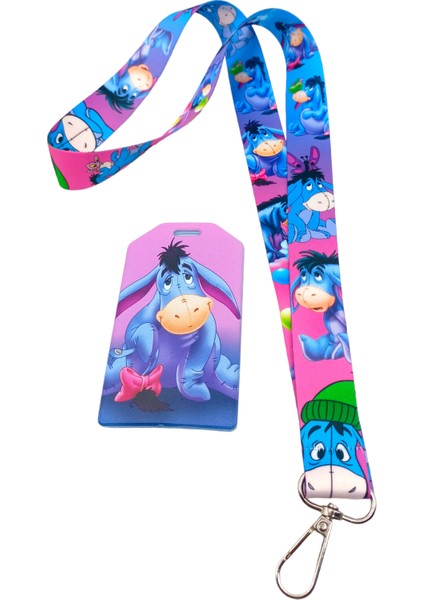 Ciccibiccishop eeyore Boyun Askı Ipi ve Silikon Yatay Kart Tutucu