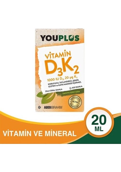 Youplus D3K2 Vitamin 20 ml Da mla Abdi Ibrahim