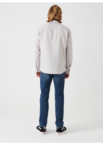 Regular Fit Gri Düz Erkek Gömlek DTEGM06_DENIM Trip Regular Fit Gri modelleri