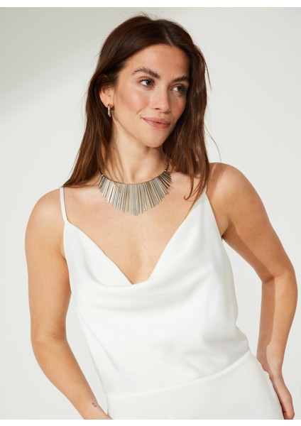 Degaje Yaka Düz Ekru Midi Kadın Elbise West fiyatları