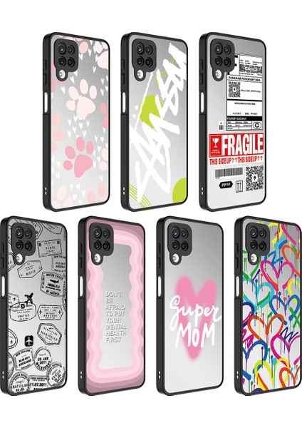 Samsung Galaxy A12 Kılıf Aynalı Desenli Kamera Korumalı Parlak Renkli Sert Kapak (Mirror) modelleri