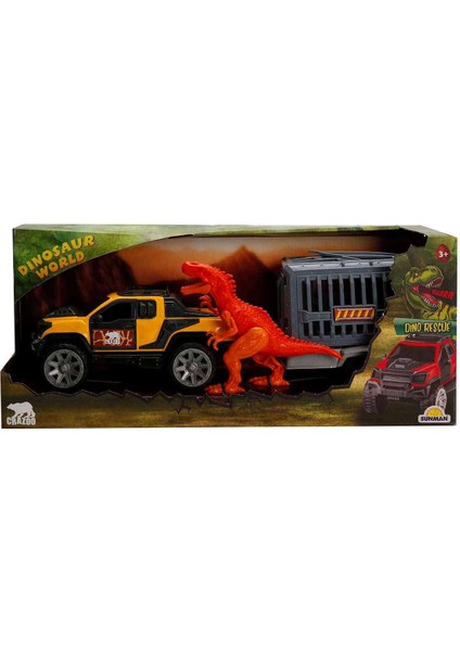 Dinosaur World Dinozor Kurtarma Aracı - Turuncu Dinozor