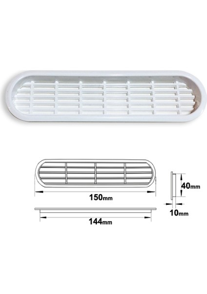 Plastik Menfez Oval Beyaz