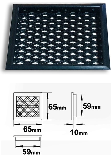 Plastik Menfez Kare Siyah