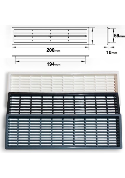 Plastik Menfez Dikdörtgen Siyah fiyatları