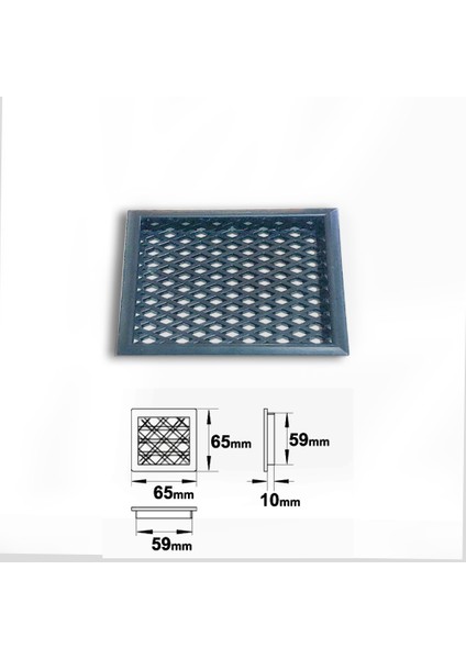 Plastik Menfez Kare Gri