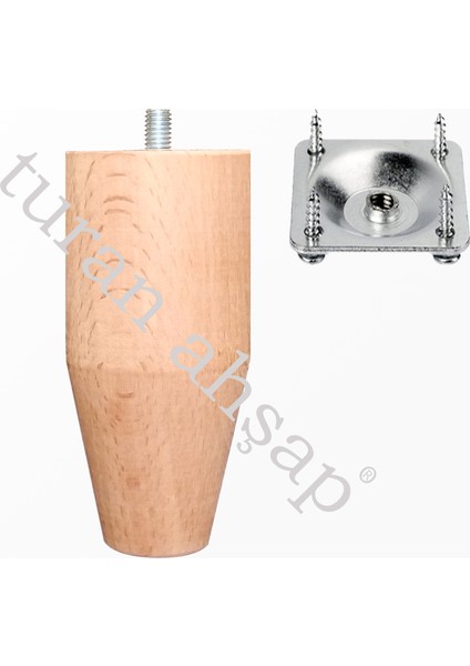 Ahşap Koltuk Ayağı / Uzunluk: 8 cm / Çap: 5.5 cm