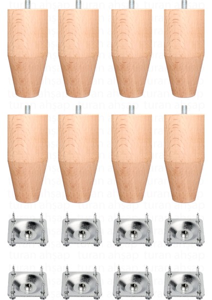 Ahşap Koltuk Ayağı / Uzunluk: 12 cm / Çap: 5.5 cm