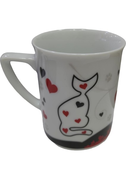 Cats By Lyn Kupa Cat Love Aşk Kedi Porselen Beyaz Tekli 200 cc