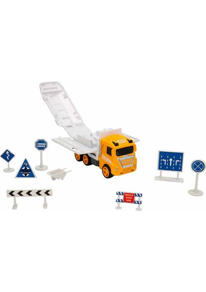 Araçlı Oyun Seti Yol Çalışması Temalı 13 Parça Plastik Figür ve Araç modelleri