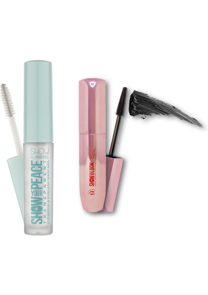 Show Your Look 24H Long Lasting Volume Mascara + Transparan Kaş ve Kirpik Maskarası