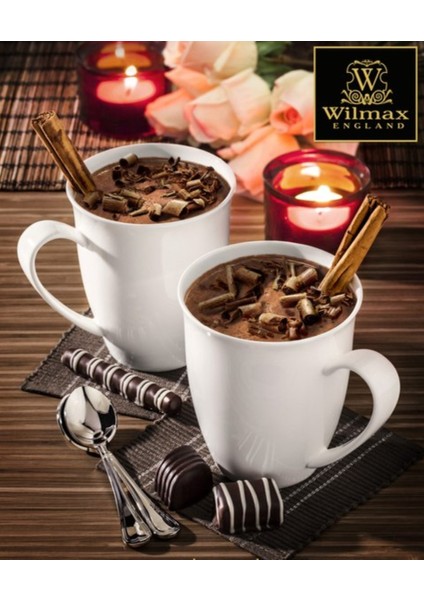 Wilmax England İngiliz Mug Beyaz Kupa Porselen Tekli 380 ml