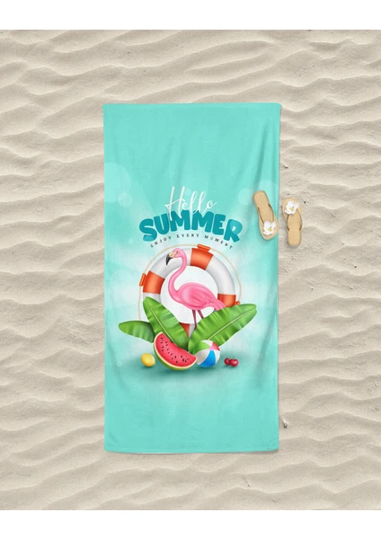 Erays Home Hello Summer Desenli Baskılı Plaj Havlusu