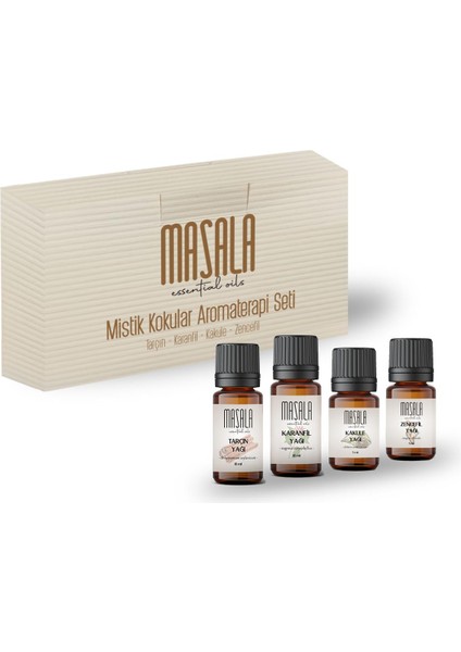 Mistik Aromaterapi Seti - Mystical Aromatherapy Kit (Karanfil 10 ml -Tarçın 10 ml - Kakule 5 ml -Zencefil 5 Ml)