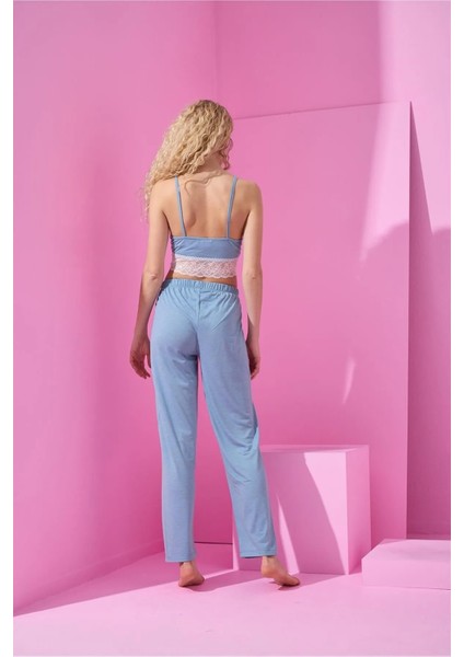 Mir Collection Dantelli Crop 3'lü Pijama Takım indirimleri