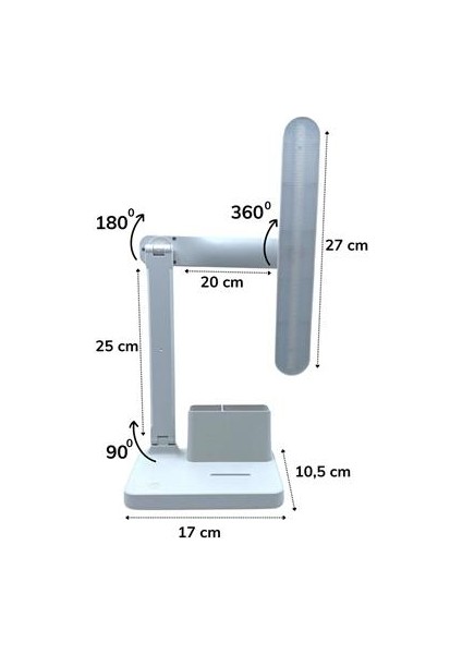 Buffer® Kalemlikli USB Şarjlı Dokunmatik 3 Kademeli Özel Göz Korumalı LED Lityum Masa Lambası