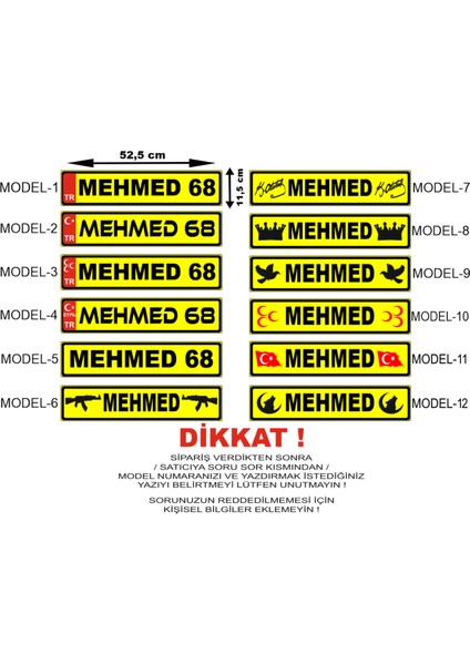 Sarı Metal Dekor Plaka Kişiye Özel , Isimli Plaka , Araç Plaka , Cam Önü Plaka fiyatları