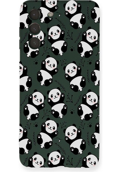 Samsung Galaxy S21 Fe ile Uyumlu Lansman Kılıf Panda Tasarımlı Içi Kadife Kaplı Kapak