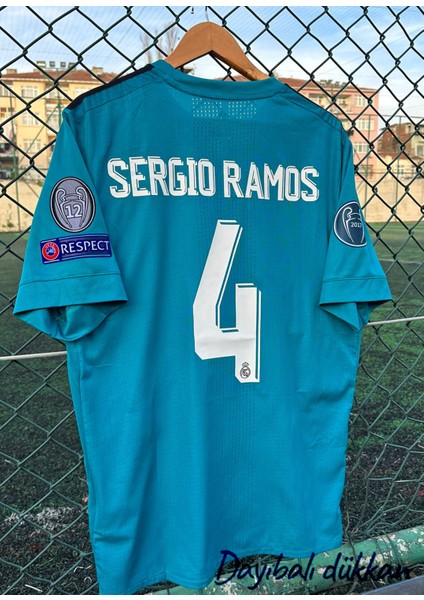 Real Madrid Sergio Ramos 2017 2018 Okyanus Yeşili-Turkuaz Şampiyonlar Ligi Deplasman Forması