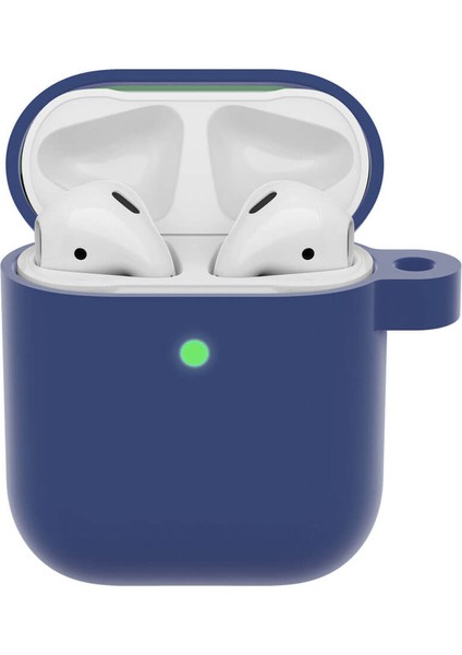 Airpods 1. ve 2. Nesil Uyumlu Koruyucu Silikon Kılıf - Silikon Koruma Kılıfı - Mavi