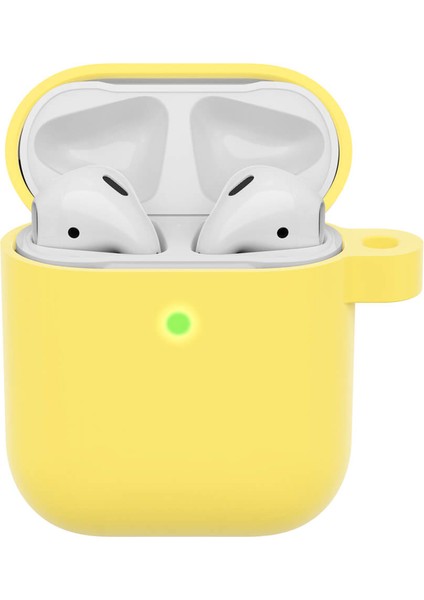 Airpods 1. ve 2. Nesil Uyumlu Koruyucu Silikon Kılıf - Silikon Koruma Kılıfı - Sarı