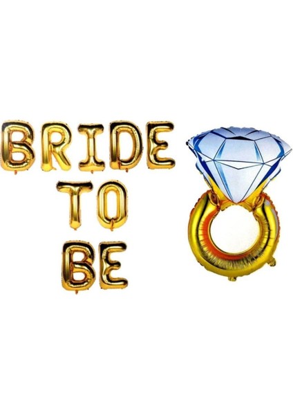 Bride To Be Gold Yazı ve Yüzük Seti 40 cm