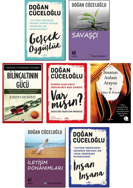 Savaşçı - Var Mısın? - İnsan İnsana - Gerçek Özgürlük - İletişim Donanımları - İnsanın Anlam Arayışı - Bilinçaltının Gücü - 7 Kitap
