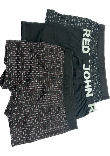5'li Paket Karışık Renk John Red Erkek Likralı Esnek Boxer