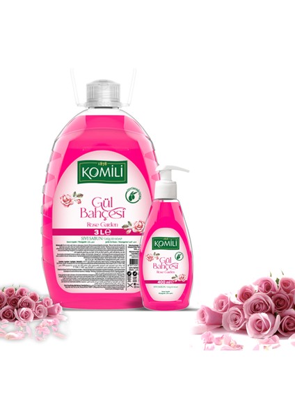Sıvı Sabun 3 lt + 400 ml Gül Bahçesi Lavanta Tazeliği Badem Sütü