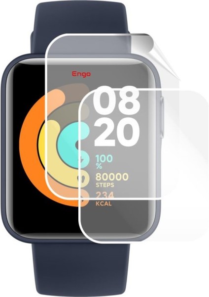 Xiaomi Mi Watch Lite Ekran Koruyucu Tam Kaplama Şeffaf Tpu Film 2 Adet