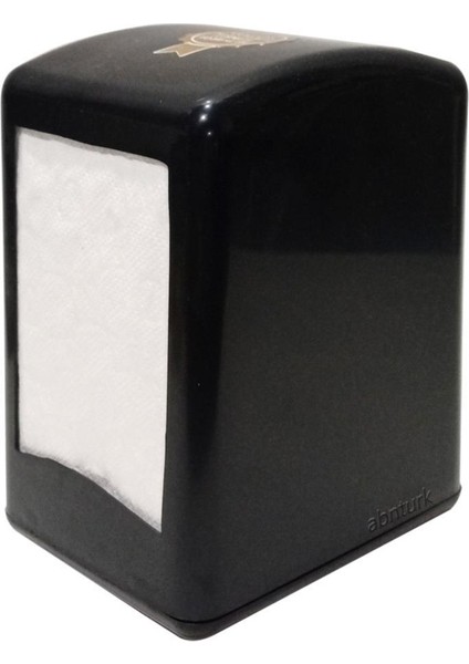 Masa Üstü Siyah Peçetelik Çift Taraflı Yaylı Peçete Dispanseri Lokanta Tipi Masaüstü Peçete Otomatı