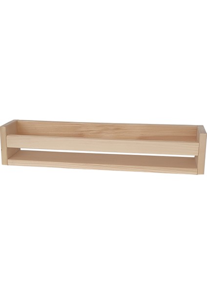 Doğal Ahşap 50X10 cm Kitaplık Çocuk Bebek Odası Duvar Kitaplığı