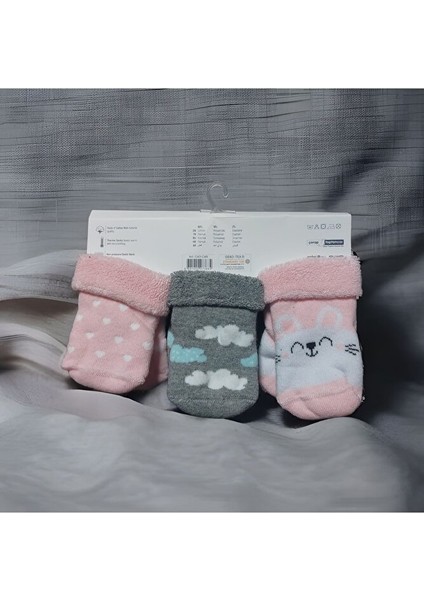 3'lü Kız Bebek Havlu Çorap Kışlık Çorap fiyatları