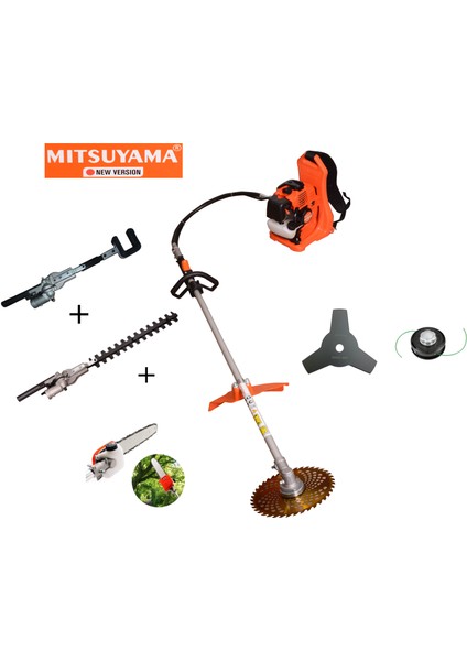 Japon Sırt Tırpan + Çit Kesme + Dal Testere + Zeytin Silkeleme Makinesi 4.2kw 5.7hp