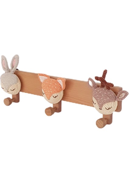 Doğal Ahşap Figürmigurumili 40X12.5 cm Askılık Çocuk Bebek Odası Duvar Askılığı fiyatları