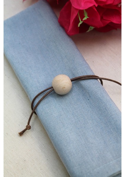 6 Adet Deri Masif Yüzüklü Indigo Servis Sunum Peçetesi