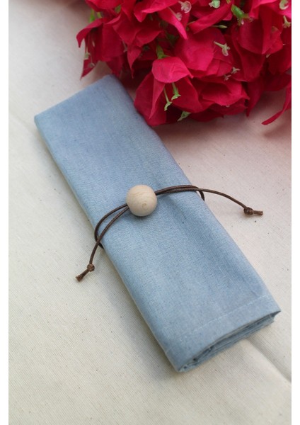 6 Adet Deri Masif Yüzüklü Indigo Servis Sunum Peçetesi modelleri